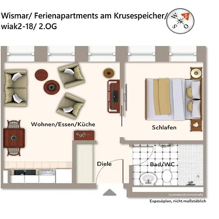 شقة Ferienapartments Am Krusespeicher Ferienapartments Am Krusespeicher 2-18 Wißmar